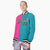 Custom Pink Aqua Black-White Bomber Full-Snap Varsity Letterman Split Fashion Jacket