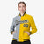 Custom Gray Yellow Black Bomber Full-Snap Varsity Letterman Split Fashion Jacket