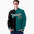 Custom Black White Aqua Bomber Full-Snap Varsity Letterman Split Fashion Jacket