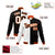 Custom White Black Orange Bomber Full-Snap Varsity Letterman Split Fashion Jacket