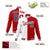 Custom White Red Purple Bomber Full-Snap Varsity Letterman Split Fashion Jacket