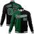 Custom Kelly-Green Black-White Bomber Full-Snap Varsity Letterman Split Fashion Jacket