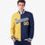 Custom Yellow-Navy White Bomber Full-Snap Varsity Letterman Split Fashion Jacket