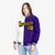 Custom White Yellow Purple Bomber Full-Snap Varsity Letterman Split Fashion Jacket