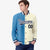 Custom Light-Blue Cream Navy Bomber Full-Snap Varsity Letterman Split Fashion Jacket