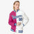 Custom Pink White Navy Bomber Full-Snap Varsity Letterman Split Fashion Jacket