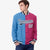 Custom Light-Blue Pink Navy Bomber Full-Snap Varsity Letterman Split Fashion Jacket