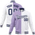 Custom Light-Purple White Bomber Full-Snap Varsity Letterman Split Fashion Jacket