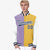 Custom Light-Purple Yellow-Purple Bomber Full-Snap Varsity Letterman Split Fashion Jacket