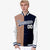 Custom Brown Navy-White Bomber Full-Snap Varsity Letterman Split Fashion Jacket