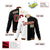 Custom White Black Burgundy Bomber Full-Snap Varsity Letterman Split Fashion Jacket