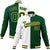 Custom White Gold Kelly-Green Bomber Full-Snap Varsity Letterman Split Fashion Jacket