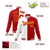 Custom White Gold Royal-Red Bomber Full-Snap Varsity Letterman Split Fashion Jacket