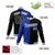 Custom Thunder-Blue Gray Black Bomber Full-Snap Varsity Letterman Split Fashion Jacket