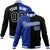 Custom Thunder-Blue Gray Black Bomber Full-Snap Varsity Letterman Split Fashion Jacket