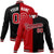 Custom Royal-Red White Black Bomber Full-Snap Varsity Letterman Split Fashion Jacket