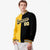 Custom Yellow White Black Bomber Full-Snap Varsity Letterman Split Fashion Jacket