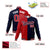 Custom Royal-Red White Navy Bomber Full-Snap Varsity Letterman Split Fashion Jacket