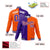 Custom Purple White Orange Bomber Full-Snap Varsity Letterman Split Fashion Jacket