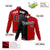 Custom Black White Royal-Red Bomber Full-Snap Varsity Letterman Split Fashion Jacket