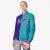 Custom Purple White Aqua Bomber Full-Snap Varsity Letterman Split Fashion Jacket