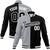 Custom Gray White Black Bomber Full-Snap Varsity Letterman Split Fashion Jacket