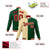 Custom Cream Red Kelly-Green Bomber Full-Snap Varsity Letterman Split Fashion Jacket