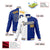 Custom White Thunder-Blue Gold Bomber Full-Snap Varsity Letterman Split Fashion Jacket