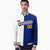 Custom White Thunder-Blue Gold Bomber Full-Snap Varsity Letterman Split Fashion Jacket