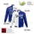 Custom White Thunder-Blue Gray Bomber Full-Snap Varsity Letterman Split Fashion Jacket