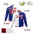 Custom White Thunder-Blue Red Bomber Full-Snap Varsity Letterman Split Fashion Jacket