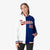 Custom White Thunder-Blue Red Bomber Full-Snap Varsity Letterman Split Fashion Jacket