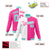 Custom White Pink Aqua Bomber Full-Snap Varsity Letterman Split Fashion Jacket