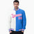 Custom White Sky-Blue Pink Bomber Full-Snap Varsity Letterman Split Fashion Jacket