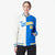 Custom White Sky-Blue Gold Bomber Full-Snap Varsity Letterman Split Fashion Jacket