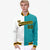 Custom White Aqua Black-Gold Bomber Full-Snap Varsity Letterman Split Fashion Jacket