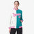 Custom White Aqua Pink Bomber Full-Snap Varsity Letterman Split Fashion Jacket