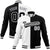 Custom White Black Gray Bomber Full-Snap Varsity Letterman Split Fashion Jacket