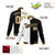 Custom White Black Old-Gold Bomber Full-Snap Varsity Letterman Split Fashion Jacket