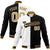 Custom White Black Old-Gold Bomber Full-Snap Varsity Letterman Split Fashion Jacket