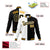 Custom White Black Gold Bomber Full-Snap Varsity Letterman Split Fashion Jacket