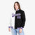 Custom White Black Purple Bomber Full-Snap Varsity Letterman Split Fashion Jacket