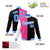 Custom Pink Black Light-Blue Bomber Full-Snap Varsity Letterman Split Fashion Jacket