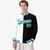 Custom White Black Aqua Bomber Full-Snap Varsity Letterman Split Fashion Jacket