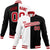 Custom White Black Red Bomber Full-Snap Varsity Letterman Split Fashion Jacket