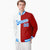 Custom White Red Light-Blue Bomber Full-Snap Varsity Letterman Split Fashion Jacket