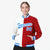 Custom White Red Light-Blue Bomber Full-Snap Varsity Letterman Split Fashion Jacket