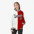 Custom White Red Black Bomber Full-Snap Varsity Letterman Split Fashion Jacket