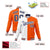 Custom White Orange Purple Bomber Full-Snap Varsity Letterman Split Fashion Jacket