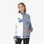 Custom White Gray Blue Bomber Full-Snap Varsity Letterman Split Fashion Jacket